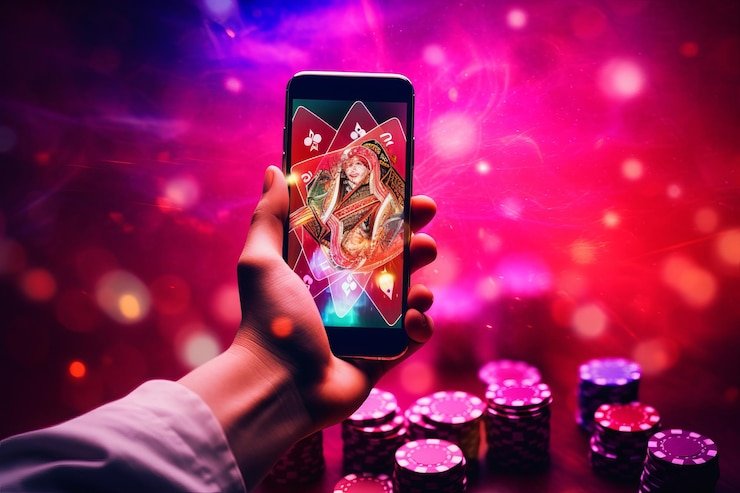 Pengguna membaca informasi lisensi mobile